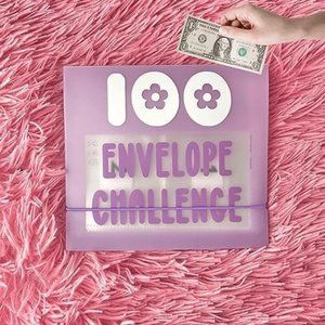 Purple 100 Envelopes Money Saving Challenge Kit